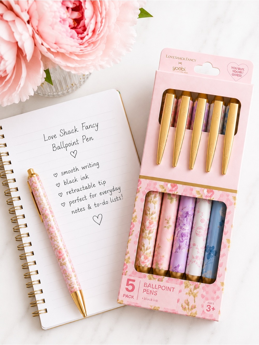 LoveShackFancy x Target x Yoobi Limited Edition 5-Pack Ballpoint Pens NIB - Picture 5 of 6
